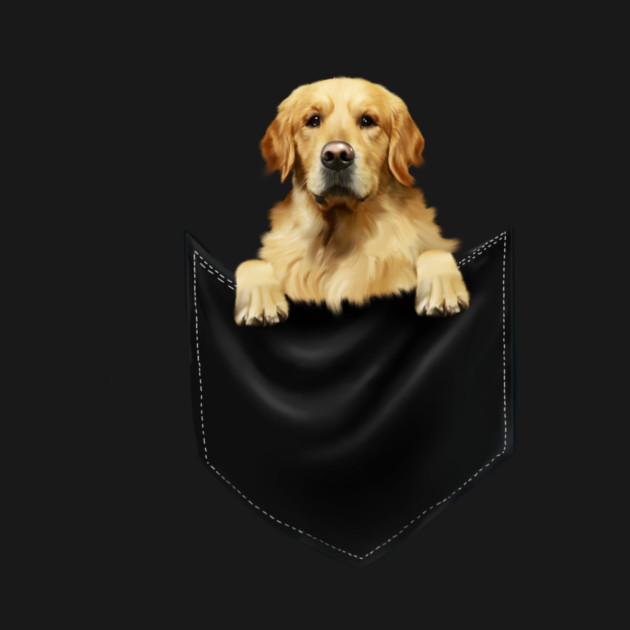 Golden Retriever Dog inside Pocket, Dog Lover by logiamerch