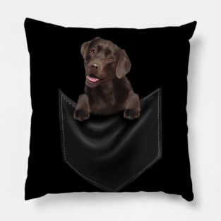 Brown labrador Retriever Dog inside Pocket, Lab Dog Love Pillow