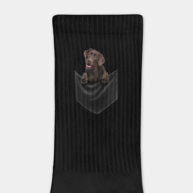 Brown labrador Retriever Dog inside Pocket, Lab Dog Love by logiamerch