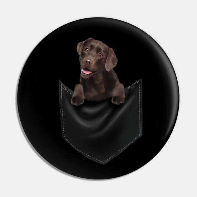Brown labrador Retriever Dog inside Pocket, Lab Dog Love Pin by logiamerch
