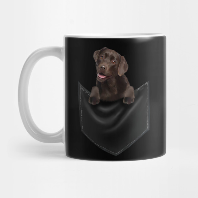 Brown labrador Retriever Dog inside Pocket, Lab Dog Love by logiamerch
