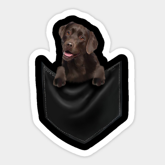 Brown labrador Retriever Dog inside Pocket, Lab Dog Love Magnet by logiamerch