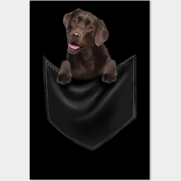 Brown labrador Retriever Dog inside Pocket, Lab Dog Love Wall Art by logiamerch
