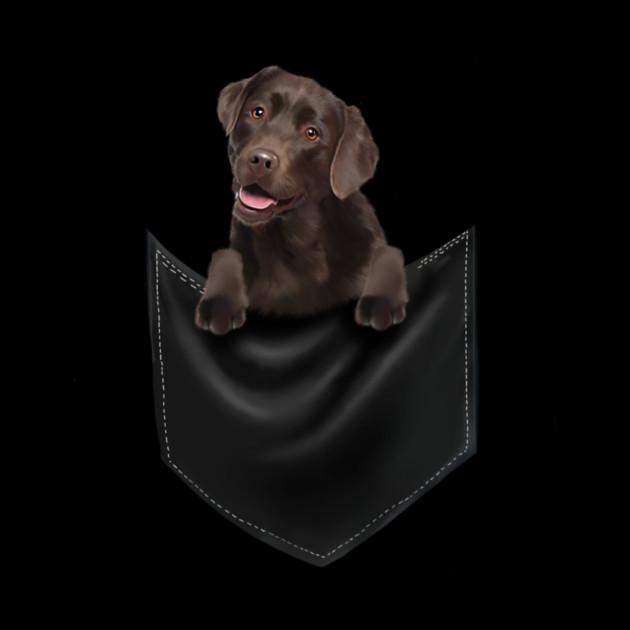 Brown labrador Retriever Dog inside Pocket, Lab Dog Love by logiamerch