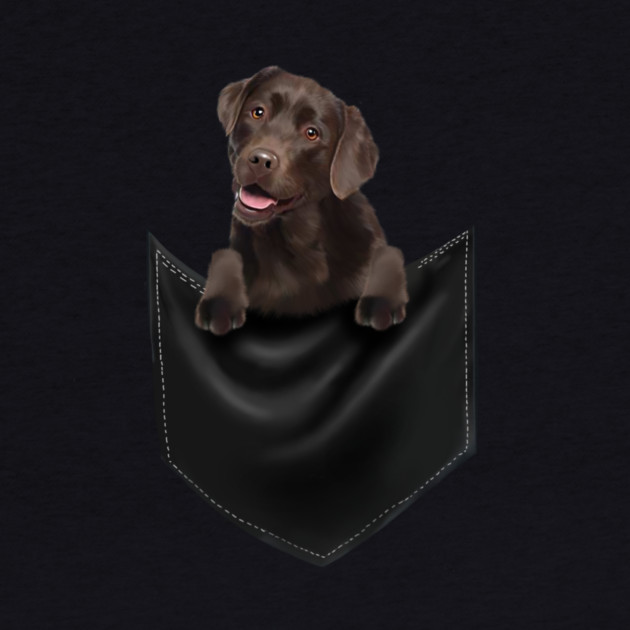 Brown labrador Retriever Dog inside Pocket, Lab Dog Love by logiamerch