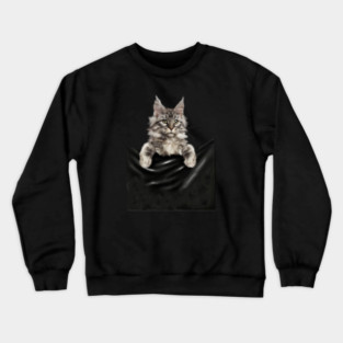 Main Coon Cat, Main Coon inside Pocket Crewneck Sweatshirt