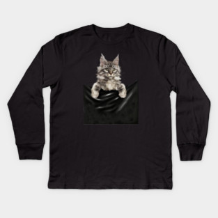 Main Coon Cat, Main Coon inside Pocket Kids Long Sleeve T-Shirt