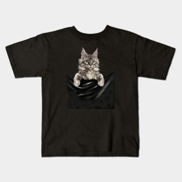 Main Coon Cat, Main Coon inside Pocket Kids T-Shirt by logiamerch