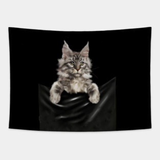 Main Coon Cat, Main Coon inside Pocket Tapestry
