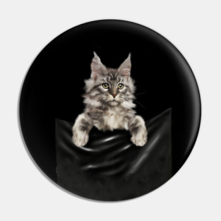 Main Coon Cat, Main Coon inside Pocket Pin