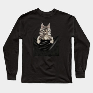Main Coon Cat, Main Coon inside Pocket Long Sleeve T-Shirt