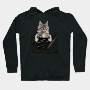 Main Coon Cat, Main Coon inside Pocket Hoodie