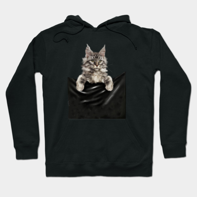 Main Coon Cat, Main Coon inside Pocket Hoodie by logiamerch