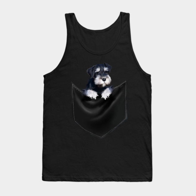 Miniature Schnauzer inside Pocket, Dog Lover Tank Top by logiamerch