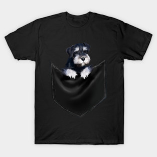 Miniature Schnauzer inside Pocket, Dog Lover T-Shirt