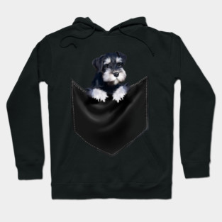 Miniature Schnauzer inside Pocket, Dog Lover Hoodie