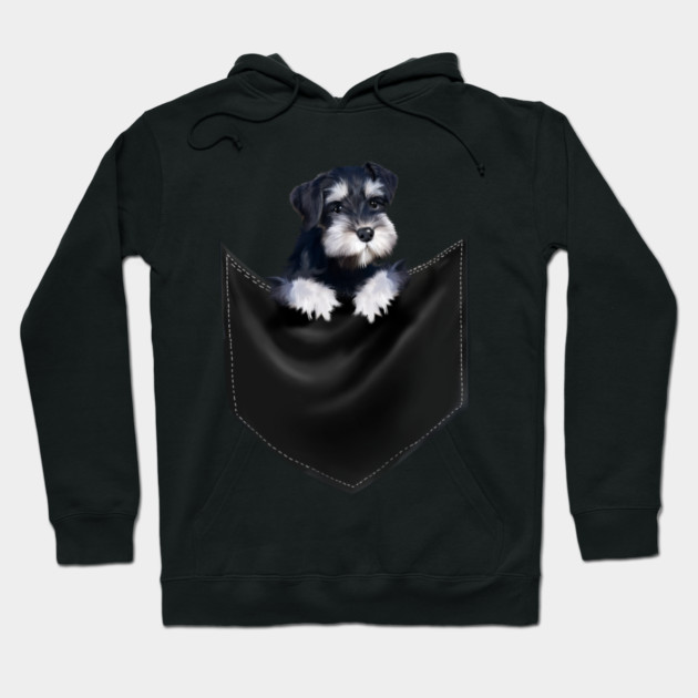 Miniature Schnauzer inside Pocket, Dog Lover Hoodie by logiamerch