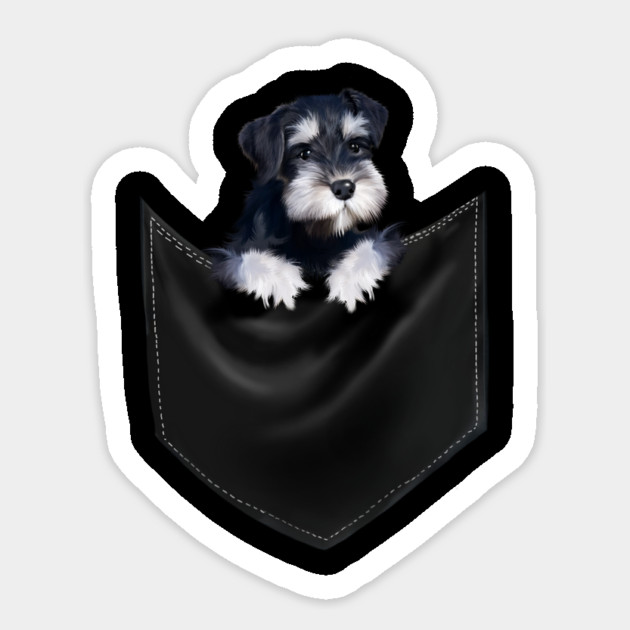 Miniature Schnauzer inside Pocket, Dog Lover Sticker by logiamerch