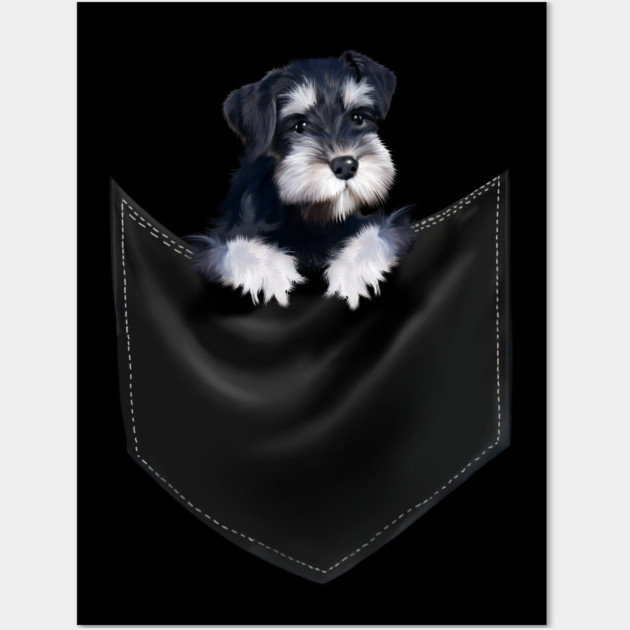 Miniature Schnauzer inside Pocket, Dog Lover Wall Art by logiamerch