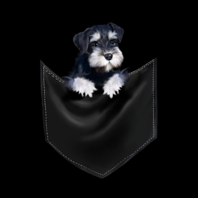 Miniature Schnauzer inside Pocket, Dog Lover by logiamerch