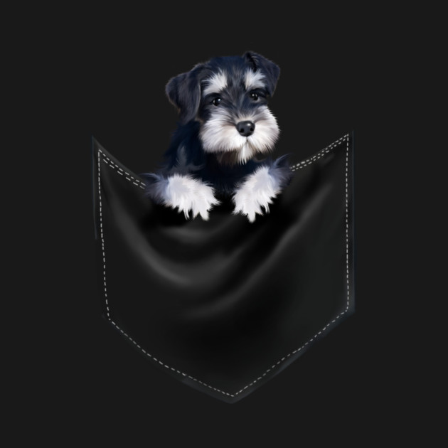 Miniature Schnauzer inside Pocket, Dog Lover by logiamerch