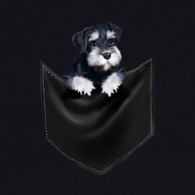 Miniature Schnauzer inside Pocket, Dog Lover by logiamerch