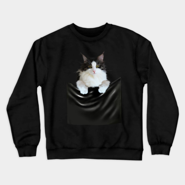 Ragamuffin Cat, Funny Cat Inside Pocket Crewneck Sweatshirt by logiamerch