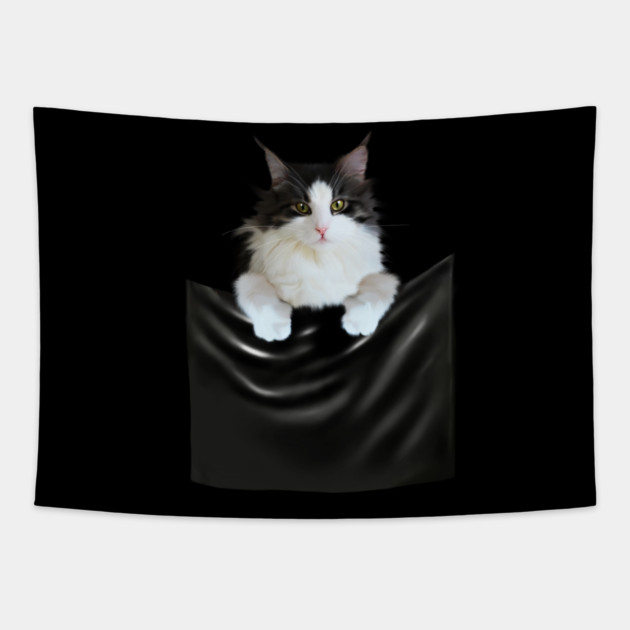 Ragamuffin Cat, Funny Cat Inside Pocket Tapestry by logiamerch