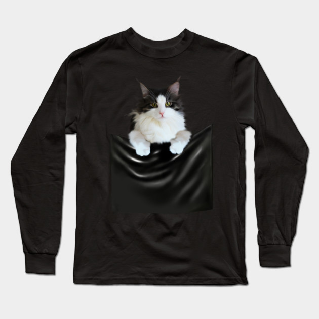 Ragamuffin Cat, Funny Cat Inside Pocket Long Sleeve T-Shirt by logiamerch