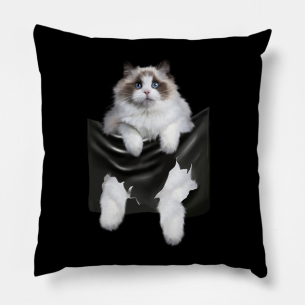 Ragdoll Cat Indside Pocket, Ragdoll Cats, Cat Lover Pillow by logiamerch