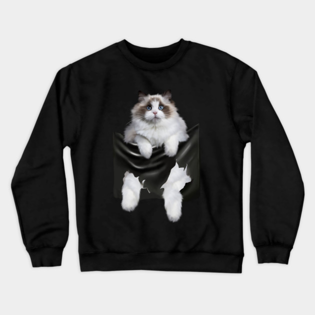 Ragdoll Cat Indside Pocket, Ragdoll Cats, Cat Lover Crewneck Sweatshirt by logiamerch