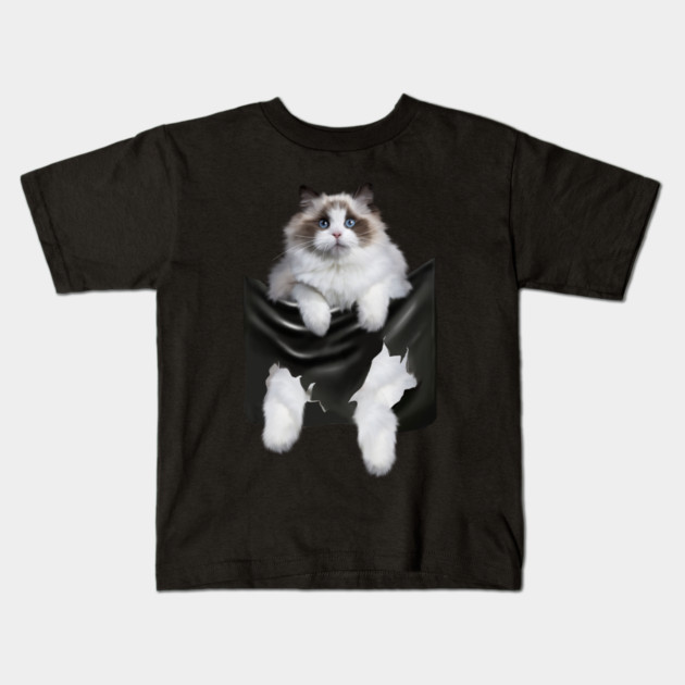 Ragdoll Cat Indside Pocket, Ragdoll Cats, Cat Lover Kids T-Shirt by logiamerch
