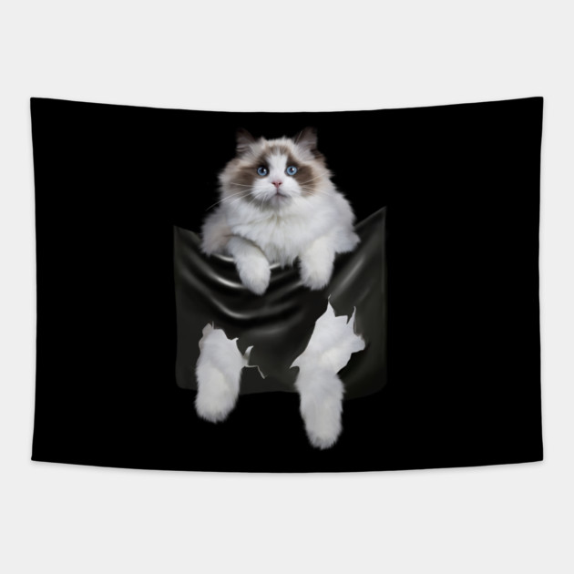 Ragdoll Cat Indside Pocket, Ragdoll Cats, Cat Lover Tapestry by logiamerch