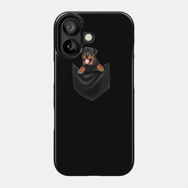 Rottweiler Dog Inside Pocket, Dog Lover Phone Case by logiamerch