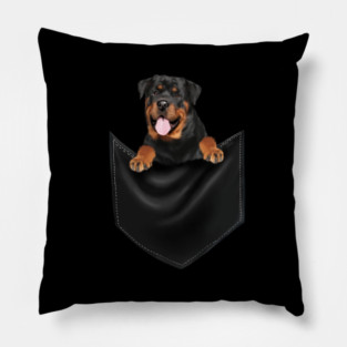 Rottweiler Dog Inside Pocket, Dog Lover Pillow