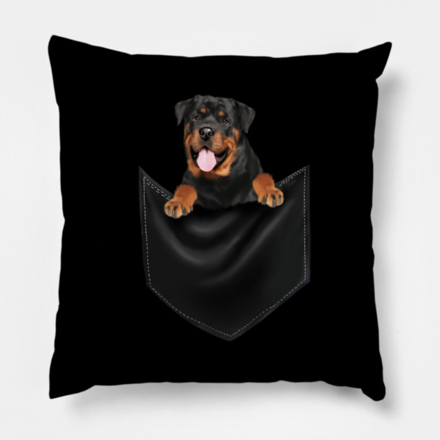 Rottweiler Dog Inside Pocket, Dog Lover Pillow by logiamerch