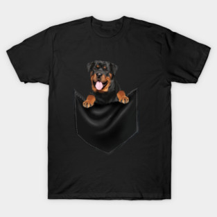 Rottweiler Dog Inside Pocket, Dog Lover T-Shirt