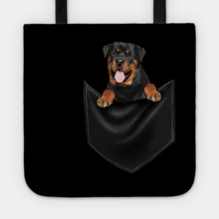 Rottweiler Dog Inside Pocket, Dog Lover Tote