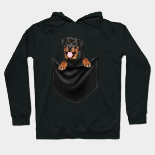 Rottweiler Dog Inside Pocket, Dog Lover Hoodie