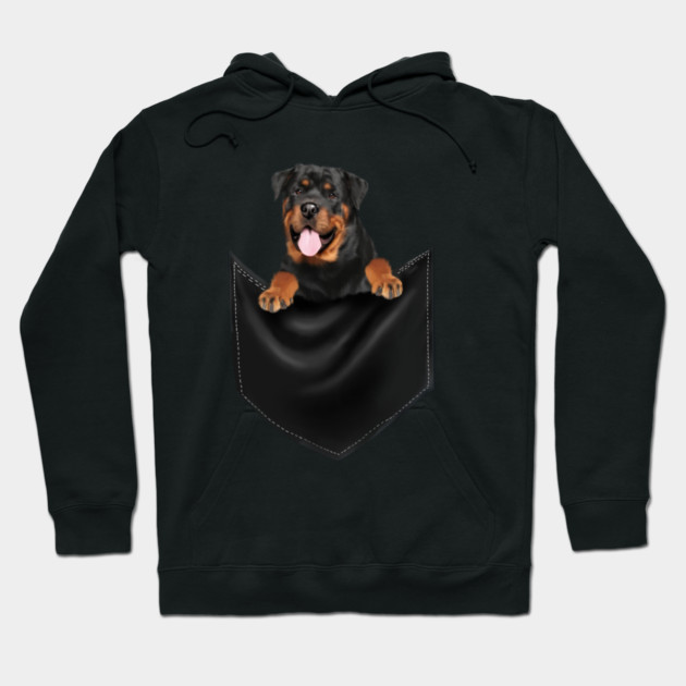 Rottweiler Dog Inside Pocket, Dog Lover Hoodie by logiamerch