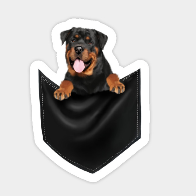 Rottweiler Dog Inside Pocket, Dog Lover Sticker by logiamerch