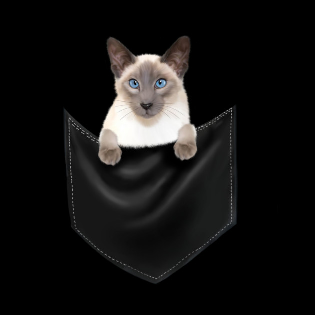 Siamese Cat inside Pocket, Cat Lover by logiamerch