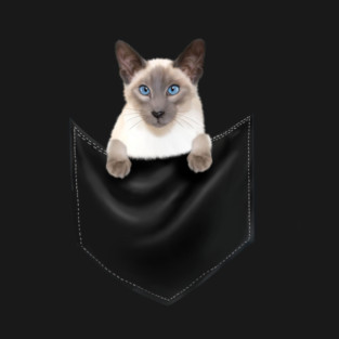 Siamese Cat inside Pocket, Cat Lover T-Shirt