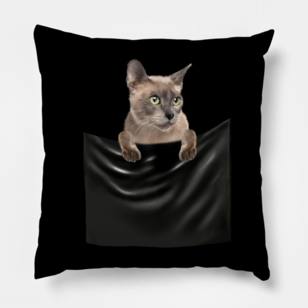 Tonkinese Cat inside Pocket, Cat Lover Pillow by logiamerch