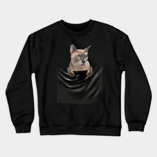 Tonkinese Cat inside Pocket, Cat Lover Crewneck Sweatshirt by logiamerch