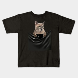 Tonkinese Cat inside Pocket, Cat Lover Kids T-Shirt