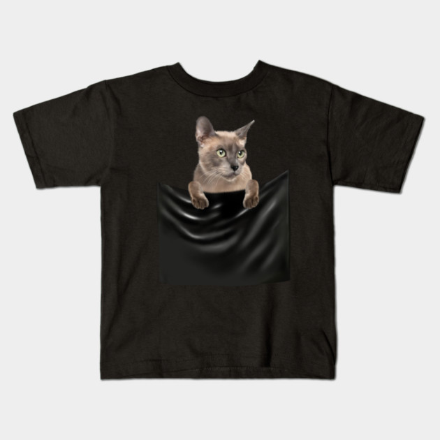 Tonkinese Cat inside Pocket, Cat Lover Kids T-Shirt by logiamerch