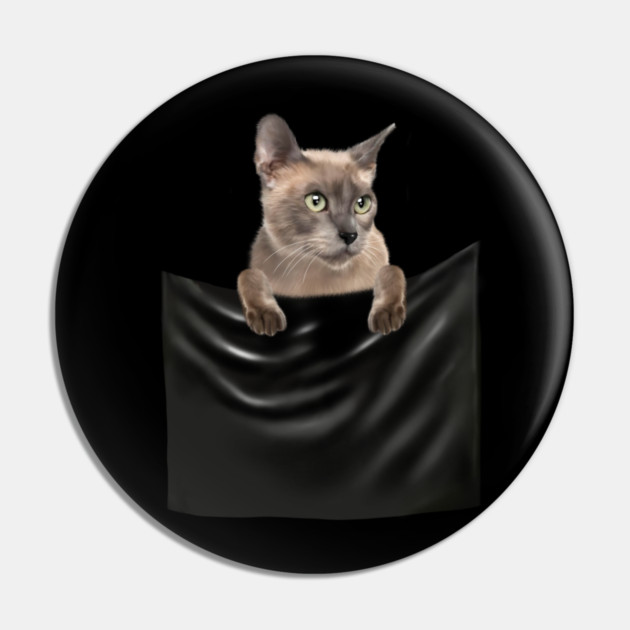 Tonkinese Cat inside Pocket, Cat Lover Pin by logiamerch