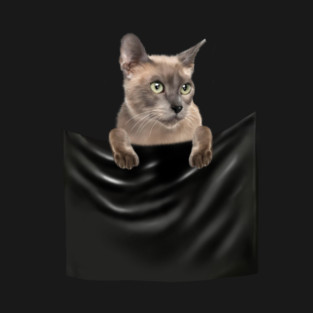 Tonkinese Cat inside Pocket, Cat Lover T-Shirt