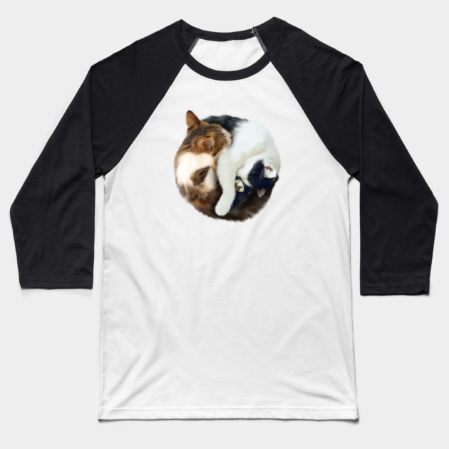 Yin Yang, Cats Cat Lover Kitten,  Chinese Symbol Baseball T-Shirt by logiamerch